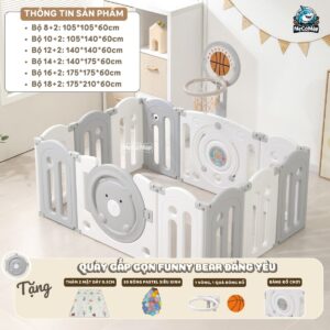 Quây cũi nhựa gấp gọn Funny Bear 27 quay cui gap gon funny bear 8