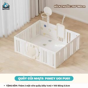 Quây cũi nhựa Pakey Voi PV01 15 Quây cũi cho bé Pakey Voi PV01 size 1m5x1m8