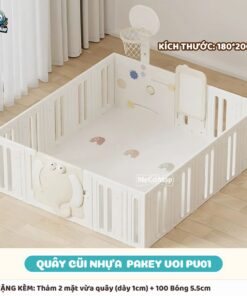 Quây cũi cho bé Pakey Voi PV01 size 1m8x2m