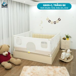 Thanh chắn giường Pakey G600-C trắng be