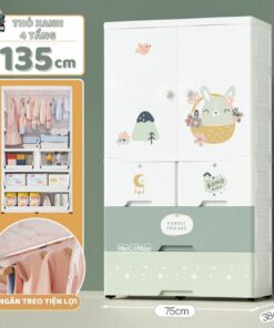 Tủ nhựa cho bé Pakey HX004 màu xanh lá 14 Tủ nhựa cho bé Pakey HX004 màu xanh lá – hình thỏ