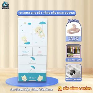 Tủ nhựa Pakey có ngăn treo HX004 17 TỦ HX004 màu xanh