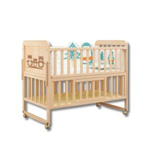 Nôi cũi gỗ tự nhiên 6 chế độ Pakey CG01