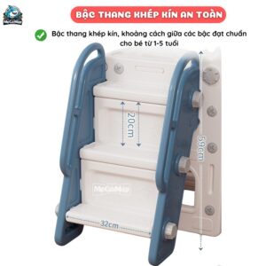 Cầu trượt xích đu Pakey P-CS07 máng dài 2m 24 CTXĐ Lâu đài P-CS07
