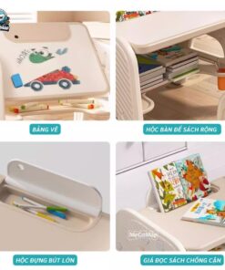 Bộ bàn học thông minh kèm bảng vẽ Pakey YY02-YY03