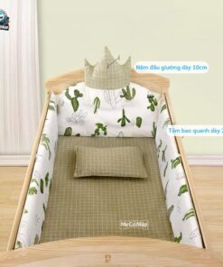 Bộ quây ga nệm gối cho nôi cũi của bé