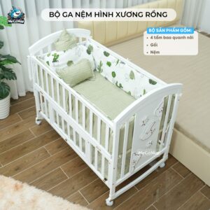 Bộ quây ga - nệm - gối nôi cũi cho bé 31 Bộ quây ga nệm nôi cũi cho bé hình xương rồng