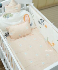 Bộ quây ga nệm gối cho nôi cũi của bé