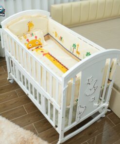 Bộ quây ga nệm gối cho nôi cũi của bé