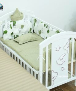 Bộ quây ga nệm gối cho nôi cũi của bé