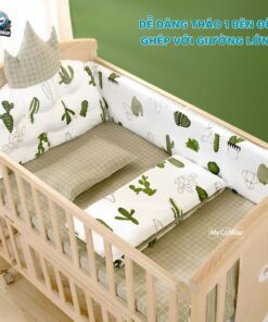 Bộ quây ga nệm gối cho nôi cũi của bé