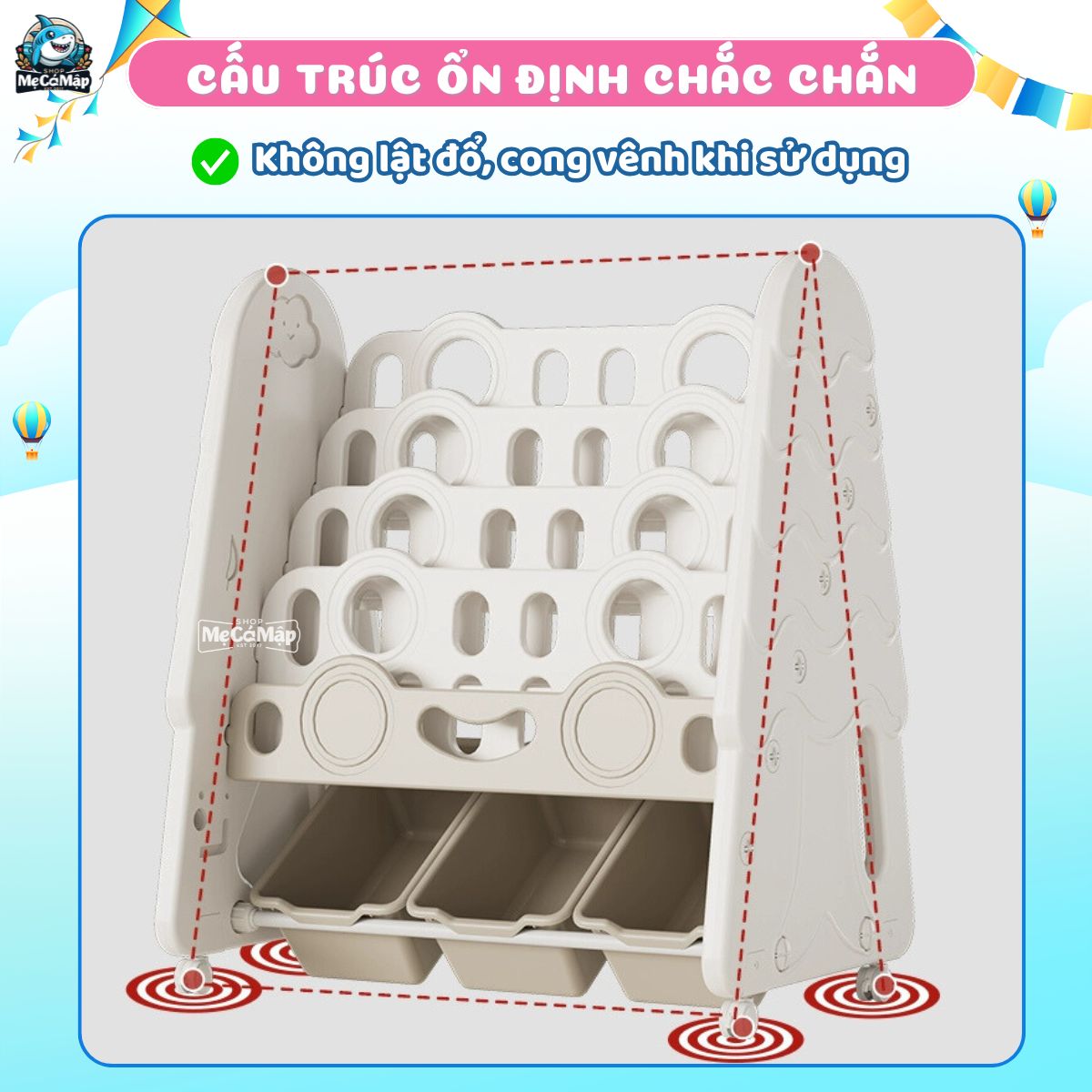 Kệ sách cho bé hình cây thông Pakey GS04 26 GIÁ SÁCH CÂY THÔNG GS04