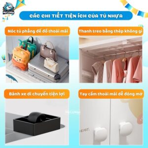 Tủ nhựa Pakey có ngăn treo HX004 14 TỦ HX004 màu xanh