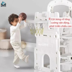 Cầu trượt xích đu Pakey P-CS07 máng dài 2m 21 CTXĐ Lâu đài P-CS07