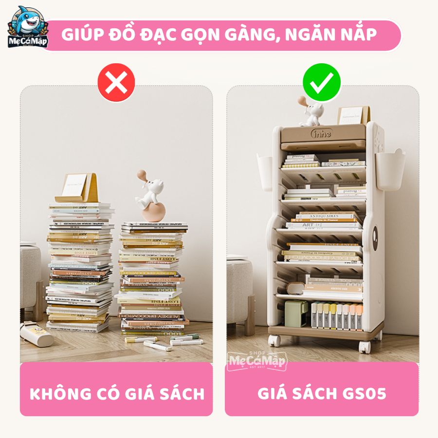 Giá sách Pakey cá sấu GS05 35 Giá sách Cá Sấu GS05