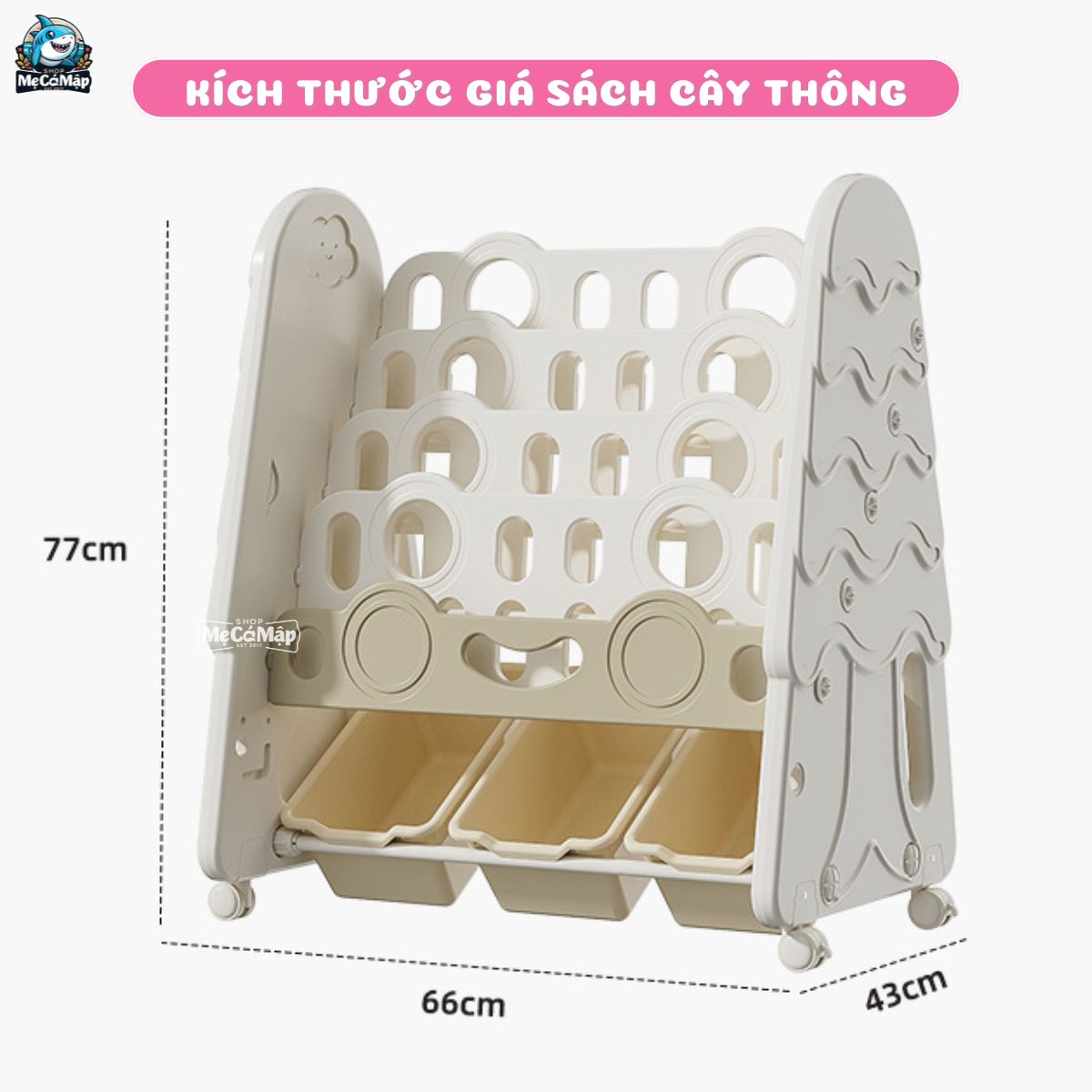 Kệ sách cho bé hình cây thông Pakey GS04 25 GIÁ SÁCH CÂY THÔNG GS04