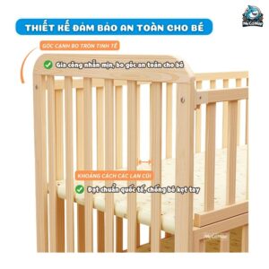 Nôi cũi Pakey CG01 kèm nệm