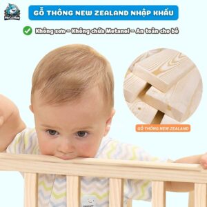 Nôi cũi Pakey CG01 kèm nệm