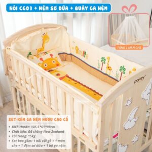 Nôi cũi Pakey CG01 kèm nệm