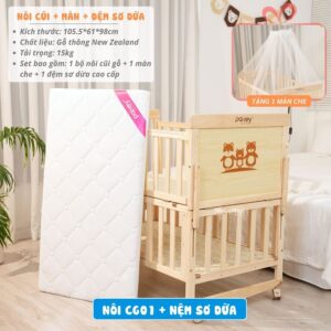 Nôi cũi Pakey CG01 kèm nệm