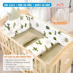 Nôi cũi Pakey CG01 kèm nệm