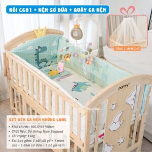 Nôi cũi Pakey CG01 kèm nệm