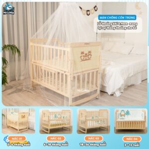 Nôi cũi Pakey CG01 kèm nệm