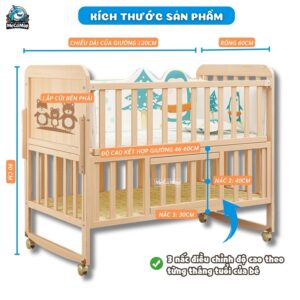 Nôi cũi Pakey CG01 kèm nệm