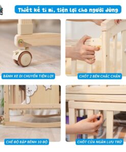Nôi cũi gỗ đa năng Pakey CG02 23 Nôi cũi gỗ cho bé Pakey CG02