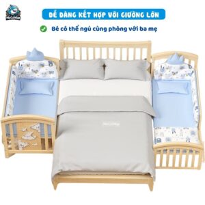 Nôi cũi gỗ đa năng Pakey CG02 27 Nôi cũi gỗ cho bé Pakey CG02