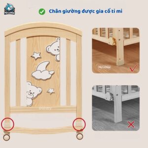 Nôi cũi gỗ đa năng Pakey CG02 29 Nôi cũi gỗ cho bé Pakey CG02