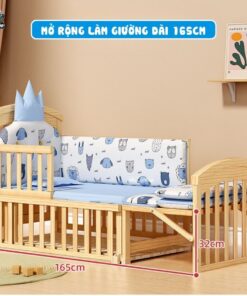 Nôi cũi gỗ đa năng Pakey CG02 25 Nôi cũi gỗ cho bé Pakey CG02