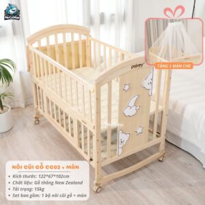Nôi cũi gỗ đa năng Pakey CG02 20 Nôi cũi gỗ cho bé Pakey CG02