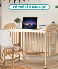 Nôi cũi gỗ Pakey CG02 kèm nệm 19 Nôi cũi cho bé Pakey CG02 kèm nệm