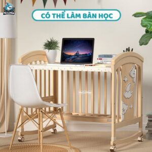 Nôi cũi gỗ Pakey CG02 kèm nệm 19 Nôi cũi cho bé Pakey CG02 kèm nệm
