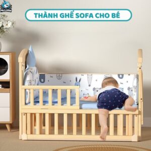 Nôi cũi gỗ Pakey CG02 kèm nệm 20 Nôi cũi cho bé Pakey CG02 kèm nệm