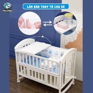 Nôi cũi gỗ đa năng Pakey CG03 kèm nệm 27 Nôi cũi gỗ cho bé Pakey CG03