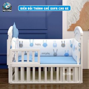 Nôi cũi gỗ đa năng Pakey CG03 kèm nệm 30 Nôi cũi gỗ cho bé Pakey CG03