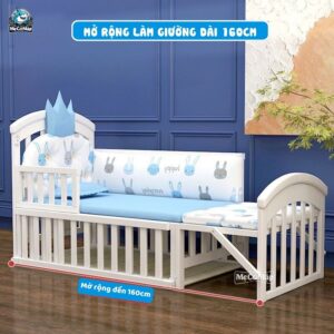 Nôi cũi gỗ đa năng Pakey CG03 kèm nệm 29 Nôi cũi gỗ cho bé Pakey CG03