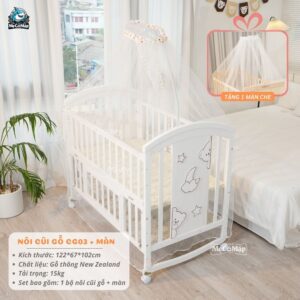 Nôi cũi gỗ đa chế độ Pakey CG03 18 Nôi cũi gỗ cho bé Pakey CG03