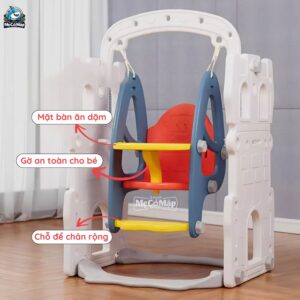 Cầu trượt xích đu Pakey P-CS07 máng dài 2m 25 CTXĐ Lâu đài P-CS07