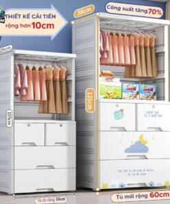 Tủ nhựa cho bé Pakey BG004 5 tầng