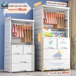 Tủ nhựa cho bé Pakey BG004 5 tầng