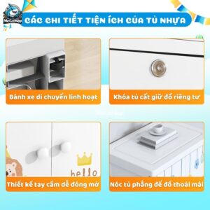 Tủ nhựa cho bé Pakey BG004 5 tầng