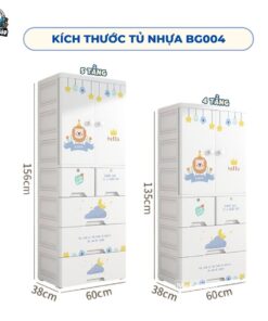 Tủ nhựa cho bé Pakey BG004 5 tầng