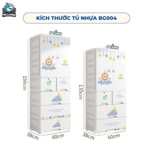 Tủ nhựa cho bé Pakey BG004 5 tầng