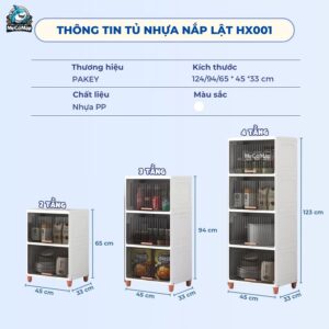 Tủ nhựa đựng đồ cho bé Pakey HX001