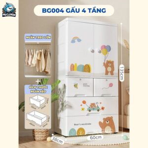 Tủ nhựa cho bé Pakey BG004 5 tầng