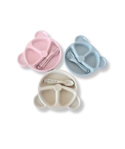 Set ăn dặm lúa mạch cho bé hình gấu