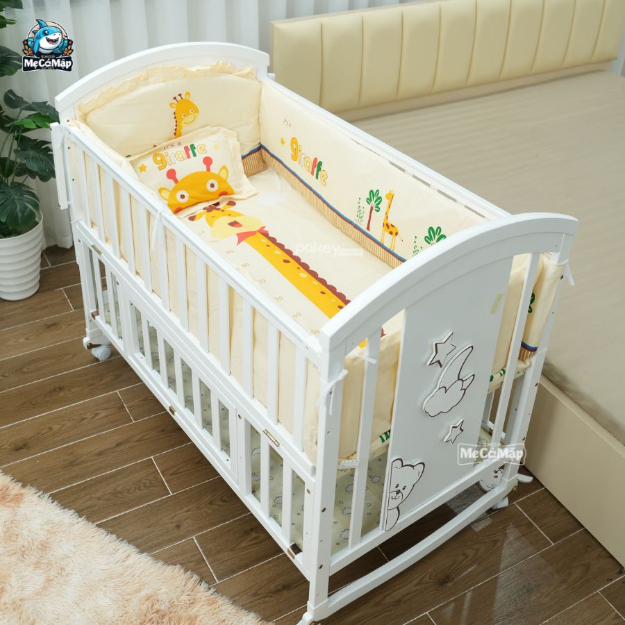 Bộ ga nệm nôi cũi gỗ
